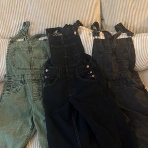 Stylish Kids Overalls in Green and Black